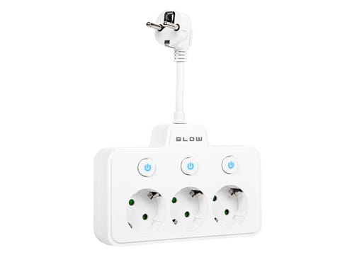 ⁨Rozgałęźnik PS-310 3-Gniazda 0.1m biały 3x1mm przedłużacz⁩ w sklepie Wasserman.eu