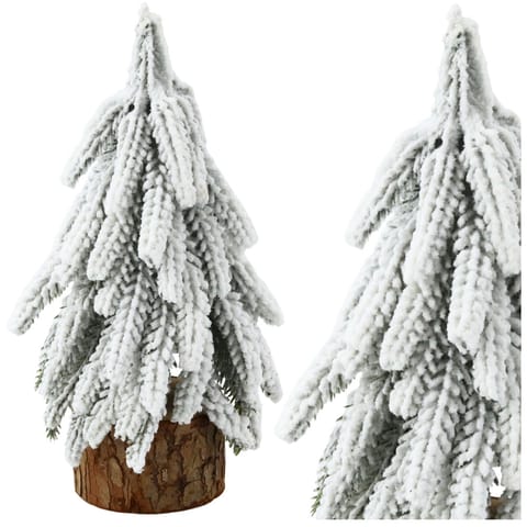 ⁨Choinka Ozdobna Dekoracyjna Sztuczna Na Pniu Pokryta Śniegiem 30 x 10 cm⁩ w sklepie Wasserman.eu