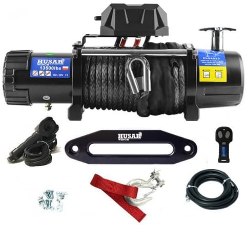 ⁨Wyciągarka elektryczna Husar BST 13500 Lbs 12V Lina syntetyczna do 6124 kg⁩ w sklepie Wasserman.eu