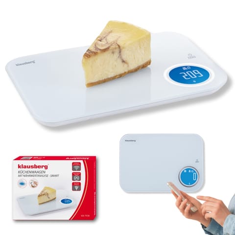 ⁨ELEKTRONICZNA WAGA KUCHENNA 5kg KLAUSBERG KB-7938 Bluetooth⁩ w sklepie Wasserman.eu