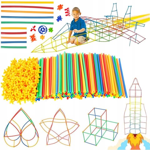 ⁨WOOPIE Klocki Konstrukcyjne Świecące Słomki 400 szt.⁩ w sklepie Wasserman.eu