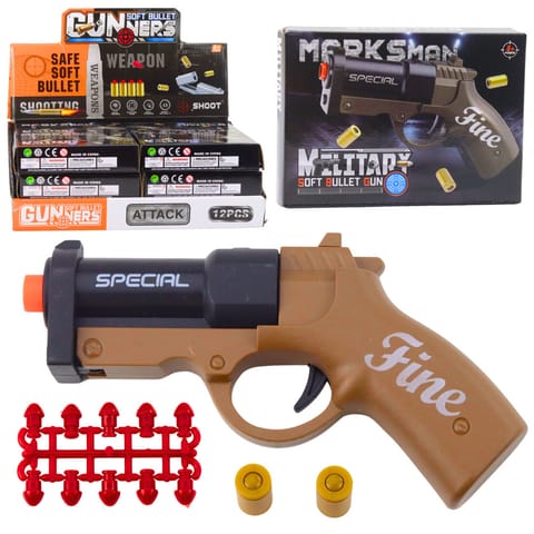 ⁨Mini Pistolet Broń Na Naboje I Łuski Czarno-Brązowy 13,5 cm⁩ w sklepie Wasserman.eu