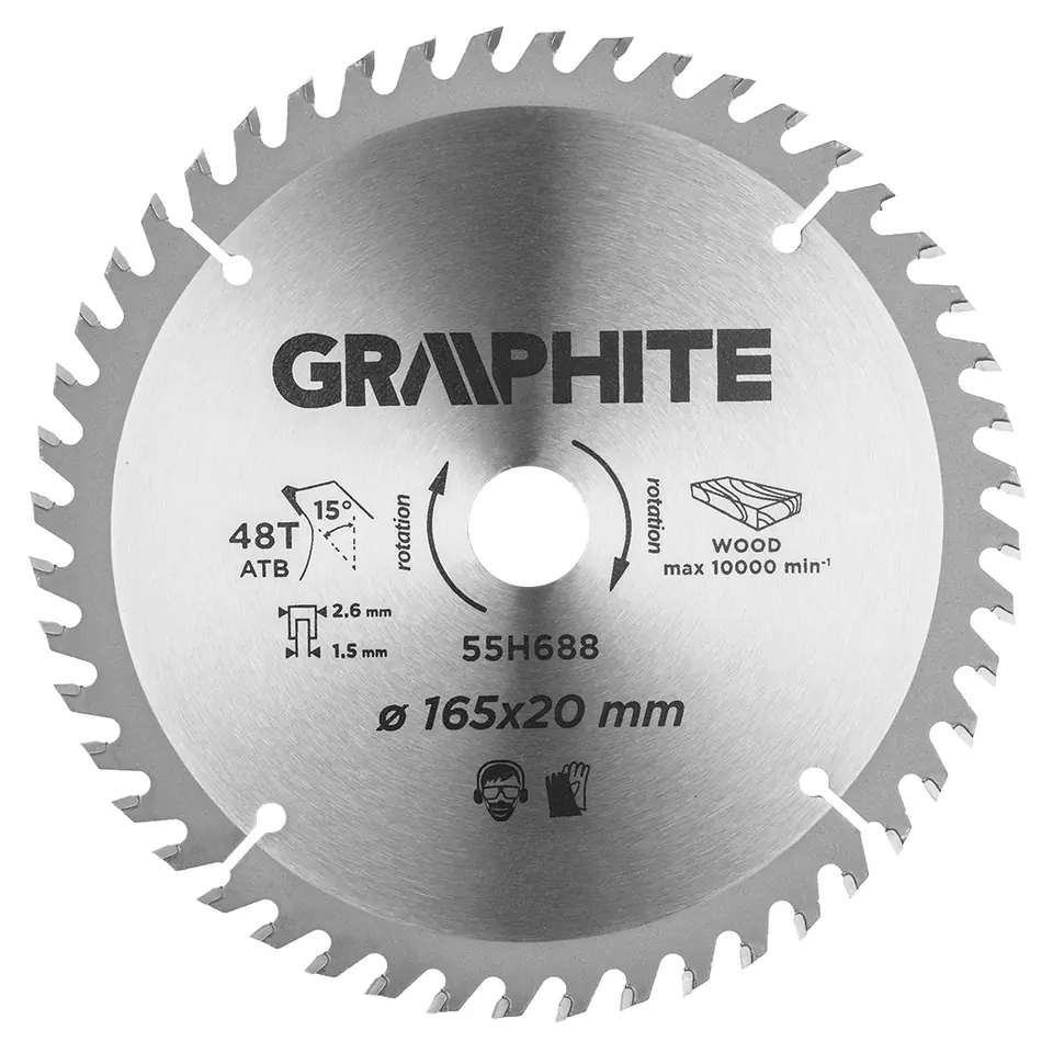 ⁨Disc for saw-sinking machine, foridia, 165 x 1.5 x 2.6 x 20 mm, 48 teeth⁩ at Wasserman.eu