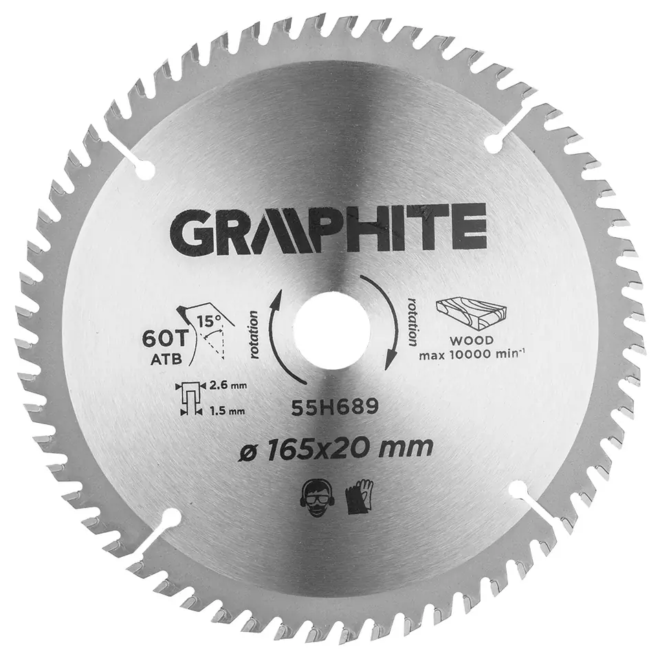 ⁨Disc for saw-sinking machine, widiowa, 165 x 1.5 x 2.6 x 20 mm, 60 teeth⁩ at Wasserman.eu