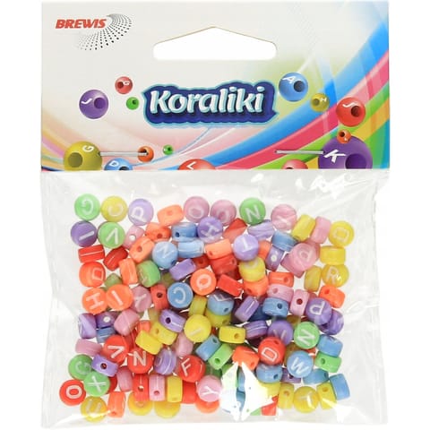 ⁨Koraliki akrylowe mix kolor Alfabet 4x7mm (20g ) KL6 BREWIS⁩ w sklepie Wasserman.eu
