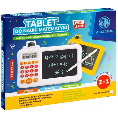 ⁨Tablet do nauki Matematyki LCD ASTRAFUN 19x15cm Polski lektor 338025906⁩ w sklepie Wasserman.eu