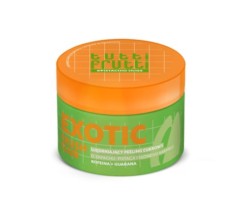 ⁨TUTTI FRUTTI #Pistachio Hugs Ujędrniający peeling cukrowy Pistacja + Kofeina + Guarana 250 g⁩ w sklepie Wasserman.eu