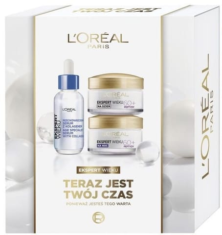 ⁨LOREAL Expert Wieku 60+ Zestaw prezentowy (krem na dzień 50ml+ krem na noc 50ml+serum przeciwzmarszczkowe 30ml)⁩ w sklepie Wasserman.eu