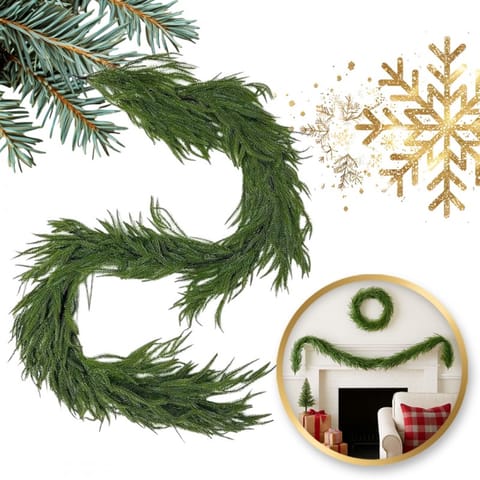 ⁨Girlanda świąteczna 180 cm, długa zielona sztuczna choina jak żywa WSN32⁩ w sklepie Wasserman.eu