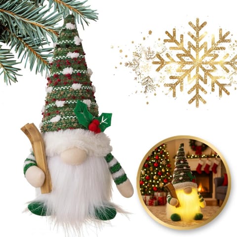 ⁨KRASNAL świąteczny świecący na baterie, lampka Z PLUSZU 14 x 28 cm, KSN208⁩ w sklepie Wasserman.eu