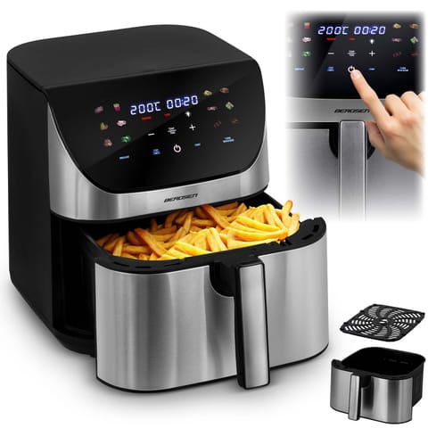 ⁨Frytkownica beztłuszczowa Air fryer frytownica 8l Berdsen 1700W BD-659 srebrna⁩ w sklepie Wasserman.eu