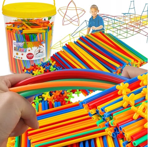 ⁨WOOPIE Klocki Konstrukcyjne Kolorowe Słomki 1000 el.⁩ w sklepie Wasserman.eu