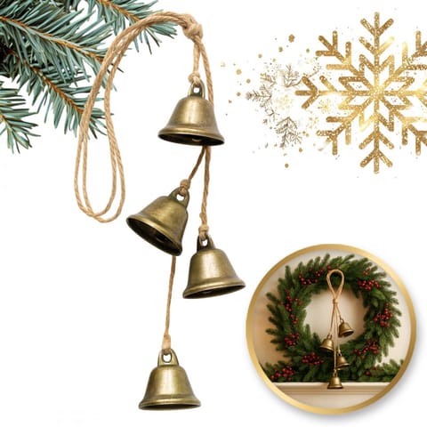 ⁨Świąteczna dekoracja - metalowe dzwonki 40 cm - WOZ51⁩ w sklepie Wasserman.eu