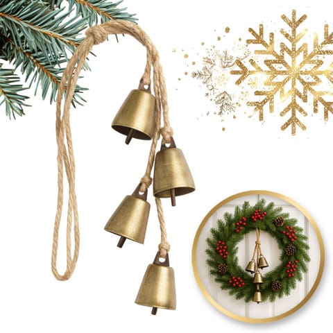 ⁨Świąteczna dekoracja - metalowe dzwonki 35 cm - WOZ52⁩ w sklepie Wasserman.eu