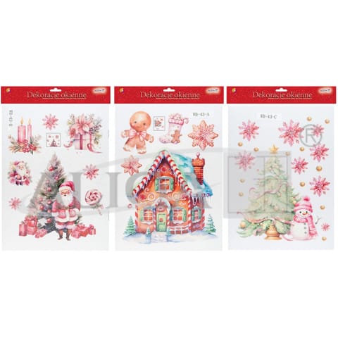 ⁨Witraż z brokatem domek z piernika wielokrotnego użycia (bez kleju, nie brudzący) WB-43 ALIGA⁩ w sklepie Wasserman.eu