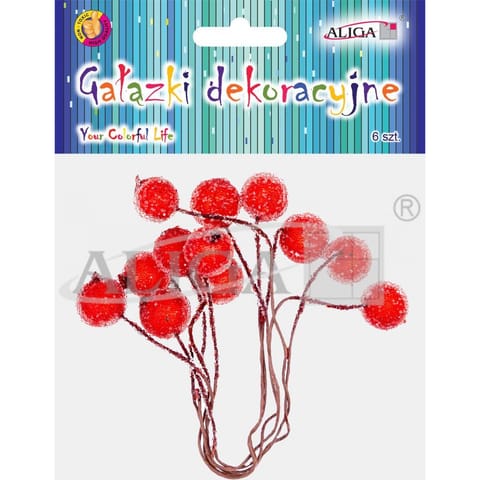 ⁨Gałązki dekoracyjne dł. 12cm op. 6szt. DPG-5197 ALIGA⁩ w sklepie Wasserman.eu