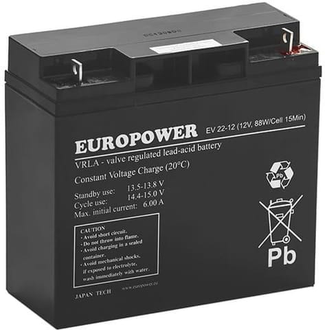 ⁨Akumulator AGM EUROPOWER serii EV 12V 20Ah/C10⁩ w sklepie Wasserman.eu