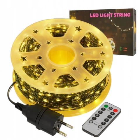 ⁨Zewnętrzne/ wewnętrzne lampki choinkowe drucik 500 LED 50m, ciepłe białe LAMP48⁩ w sklepie Wasserman.eu