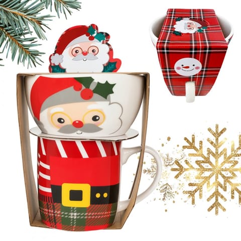 ⁨KUBEK ŚWIĄTECZNY 350 ml - zestaw z miseczką 400 ml KB37WZ2⁩ w sklepie Wasserman.eu