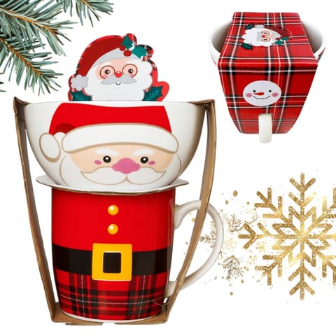 ⁨KUBEK ŚWIĄTECZNY 350 ml - zestaw z miseczką 400 ml KB37WZ4⁩ w sklepie Wasserman.eu