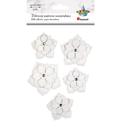 ⁨Naklejki papierowe kwiaty 44x44mm 5szt. 507976 TITANUM⁩ w sklepie Wasserman.eu