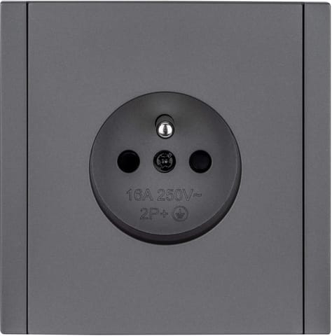 ⁨Gniazdo pojedyncze z uziemieniem szare WESA – CC TR 13X⁩ w sklepie Wasserman.eu