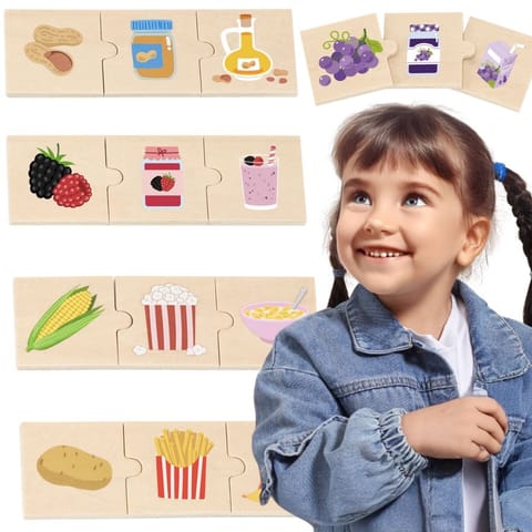 ⁨VIGA Zestaw Puzzli Odkrywaj Związki Między Naturą a Jedzeniem⁩ w sklepie Wasserman.eu