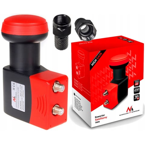 ⁨Konwerter twin (podwójny) Maclean MCTV-670 + wtyki F⁩ w sklepie Wasserman.eu