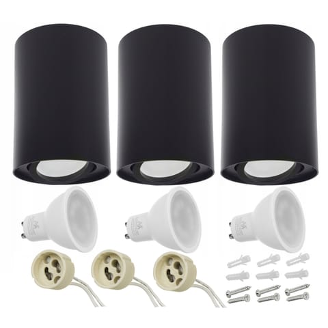 ⁨Plafon okrągły Maclean x 3 szt. + żarówki GU 10 x 3 szt⁩ w sklepie Wasserman.eu