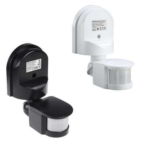 ⁨Ścienny czujnik ruchu i zmierzchu Maclean, 180°, max. 1200W, czarny, MCE25 B+Ścienny czujnik ruchu i zmierzchu Maclean, 180°, ma⁩ w sklepie Wasserman.eu