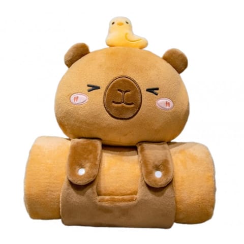 ⁨Mięciutki koc z poduszką KAPIBARA XL Flannel 100*170cm GRUBY MIĘKKI NARZUTA KOC19⁩ w sklepie Wasserman.eu