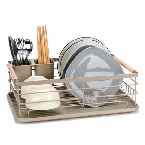 ⁨SUSZARKA DO NACZYŃ Z OCIEKACZEM I TACĄ E-8189 BEŻOWA⁩ w sklepie Wasserman.eu