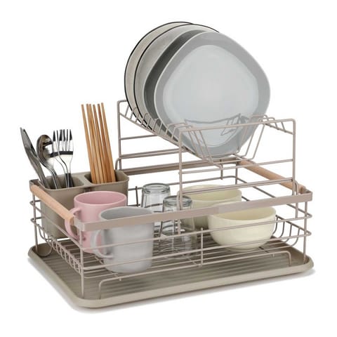 ⁨SUSZARKA DO NACZYŃ Z OCIEKACZEM I TACĄ E-8190 BEŻOWA⁩ w sklepie Wasserman.eu