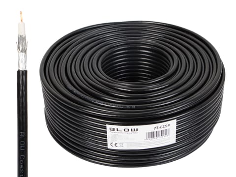 ⁨Przewód koncentryczny RG6U CU 1,02 96x ekran żelowany czarny⁩ w sklepie Wasserman.eu