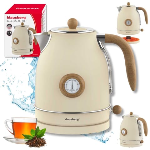⁨CZAJNIK ELEKTRYCZNY 1,7L Z TERMOMETREM KLAUSBERG KB-9006 RETRO⁩ w sklepie Wasserman.eu