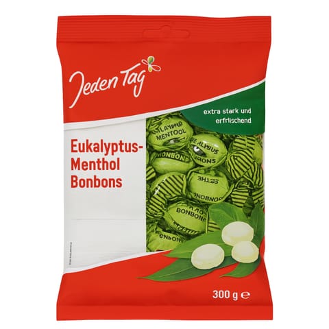 ⁨Jeden Tag Eukalyptus-Menthol Cukierki Eukaliptusowo-Miętowe 300 g⁩ w sklepie Wasserman.eu