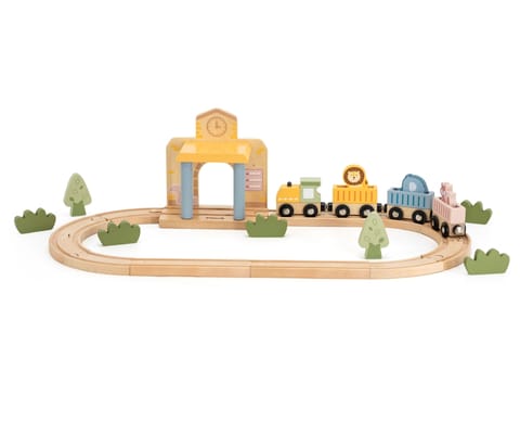 ⁨Viga 44257N PolarB Drewniana kolejka z torami i stacją⁩ w sklepie Wasserman.eu