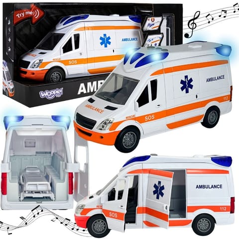 ⁨WOOPIE Pogotowie Karetka Ambulans Nosze w Zestawie + Sygnały Dźwiękowe I Świetlne⁩ w sklepie Wasserman.eu