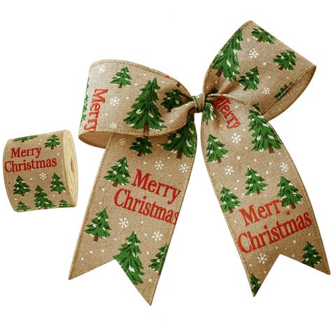 Taśma świąteczna na kokardę, wstążka na prezent Bożonarodzeniowa 6,3cm x 2m KSN140 w sklepie Wasserman.eu