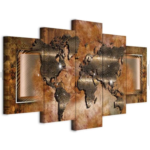 ⁨Obraz - Stalowa mapa (rozmiar 200x100, wykończenie Akustyczny)⁩ w sklepie Wasserman.eu