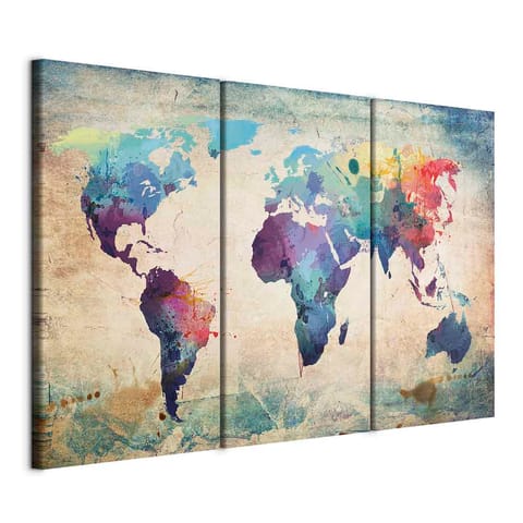 ⁨Painting - Rainbow map (triptych) (size 90x60)⁩ at Wasserman.eu