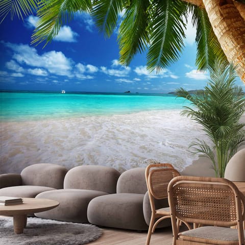 ⁨Self-adhesive mural - Tropical island (size 98x70)⁩ at Wasserman.eu