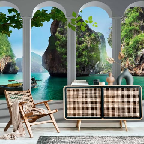 ⁨Wall mural - On the terrace (size 250x175)⁩ at Wasserman.eu