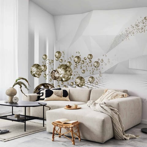 ⁨Wall mural - Diamond corridor (gray) (size 200x140)⁩ at Wasserman.eu