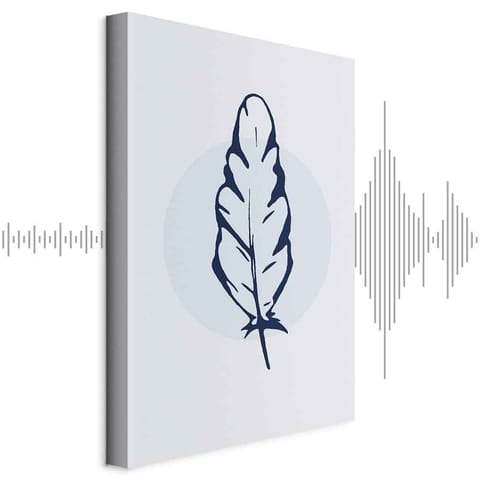 ⁨Obraz - Niebieskie pióro (1-częściowy) pionowy (rozmiar 40x60, wykończenie Akustyczny)⁩ w sklepie Wasserman.eu