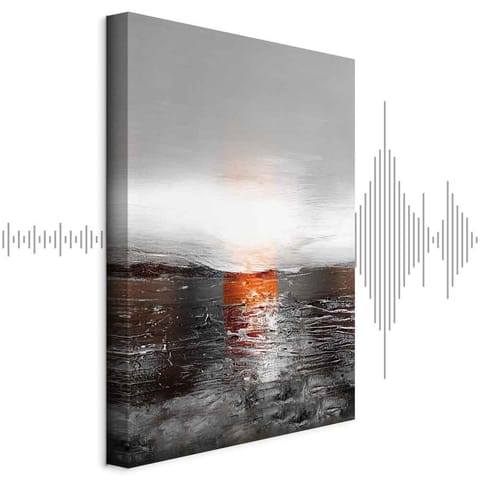 ⁨Obraz - Odbicie barw (1-częściowy) - zachód słońca w malowanej abstrakcji tła (rozmiar 60x90, wykończenie Akustyczny)⁩ w sklepie Wasserman.eu