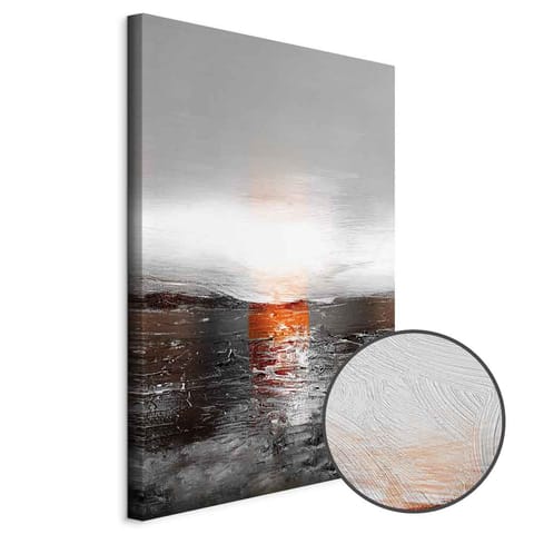 ⁨Obraz - Odbicie barw (1-częściowy) - zachód słońca w malowanej abstrakcji tła (rozmiar 60x90, wykończenie Premium Print)⁩ w sklepie Wasserman.eu