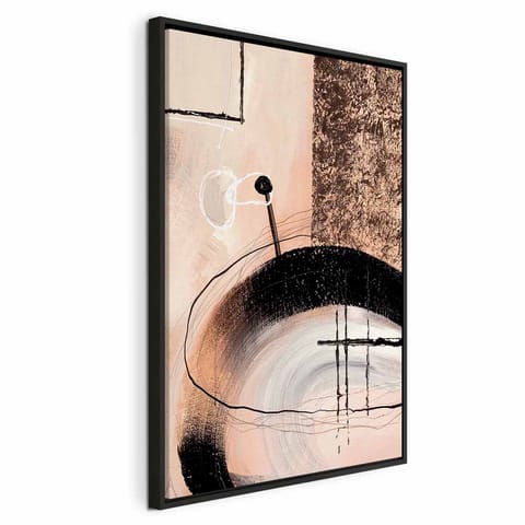 ⁨Obraz - Sztuka kształtów (1-częściowy) - abstrakcja ręcznie malowanego dzieła (rozmiar 40x60, wykończenie W ramie drewnianej czarnej)⁩ w sklepie Wasserman.eu