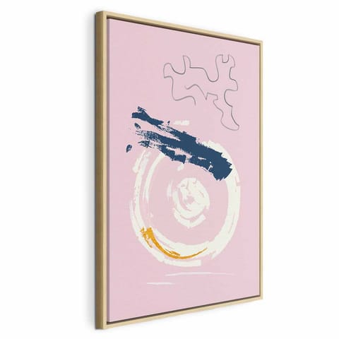 ⁨Obraz - Różany akcent (1-częściowy) pionowy (rozmiar 60x90, wykończenie W ramie drewnianej naturalnej)⁩ w sklepie Wasserman.eu