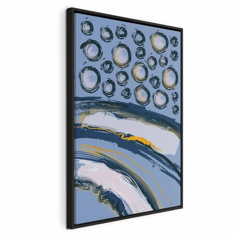 ⁨Obraz - Rytmiczne zorze (1-częściowy) pionowy (rozmiar 80x120, wykończenie W ramie drewnianej czarnej)⁩ w sklepie Wasserman.eu